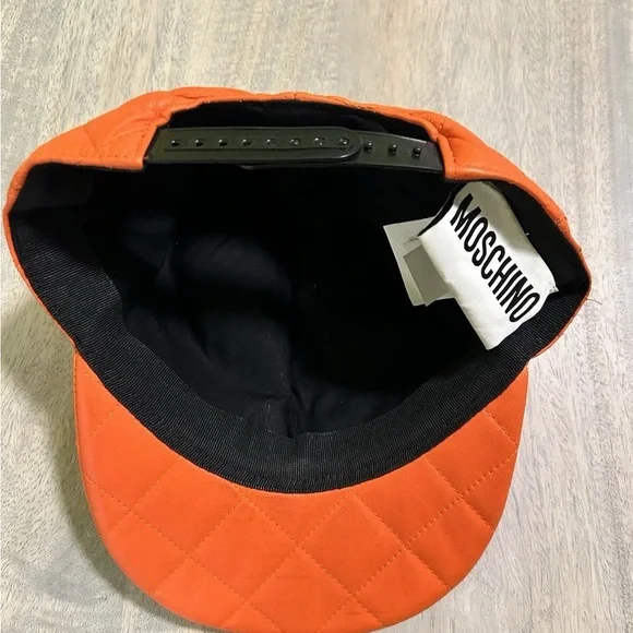 Moschino Orange Quilted Cap Moschino Orange Quilted Cap main image 2